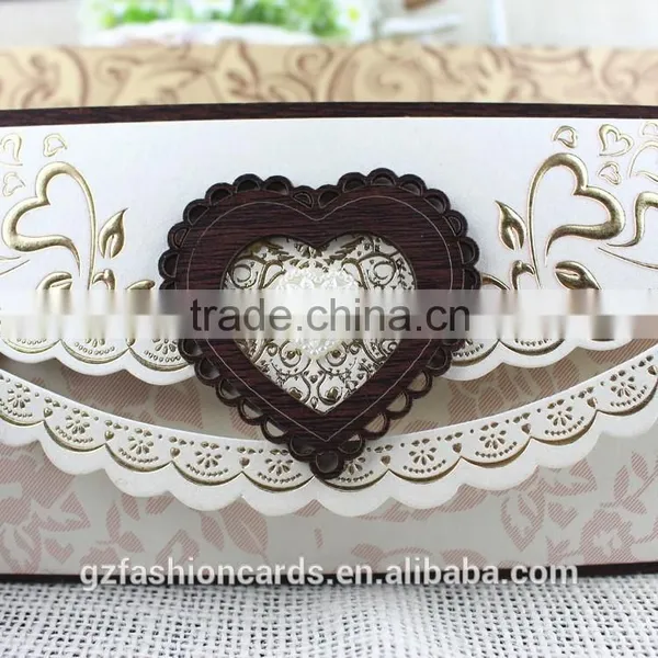 Wooden Laser Cut With Heart High Quality Ideal Products Wedding Cards photo-6