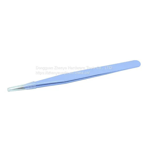 Hand Account Tool Tweezers Macaron Purple High-precision Stainless Steel Elbow Straight Head Small Clamp Tool Straight Head photo-4