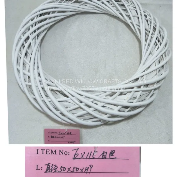 Hot Popular Heart Shaped Wall Decoration White Color Full Willow Round Shape Flower Wreath photo-5
