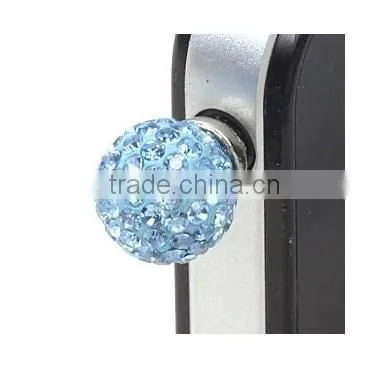 3.5mm Rhinestone Dust Plug Shamballa Ball for Iphone4/5 photo-2