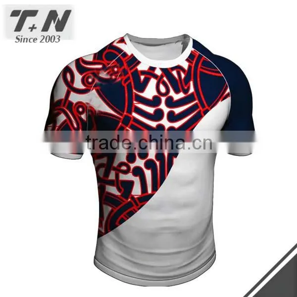 Sublimation Custom Blank Rugby Jersey With ur Name and Logo Sewing on photo-5