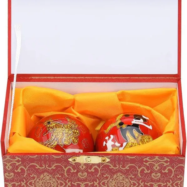 Dragon and Phoenix Baoding Balls. Chinese Health Balls for Hand Therapy, Exercise, and Stress Relief (Medium 1.6 Inch) photo-5