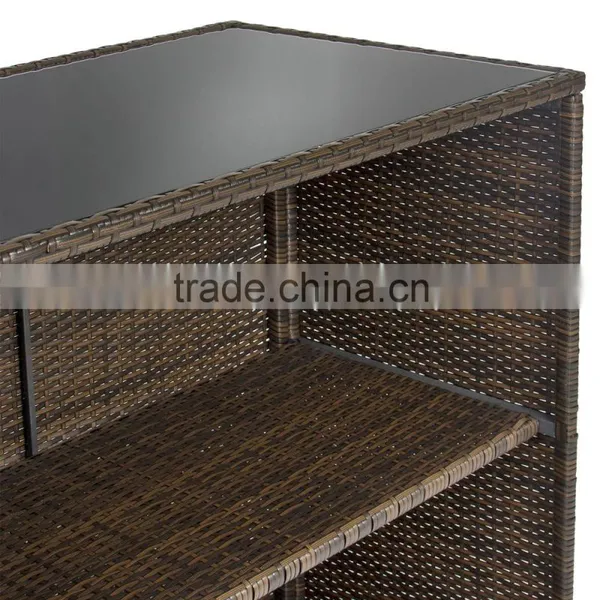 Patio Bar Space Saving Furniture Iron Rattan Chairs Outdoor Rattan Bamboo Chairs photo-5