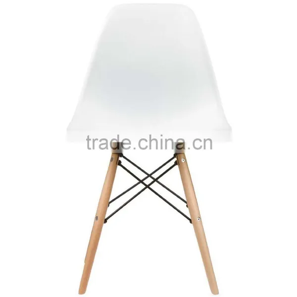 Natural Wood Legs Dining Room Base Chrome Metal Molded Plastic Four Leg Furniture Office Chair Quality Choice photo-2