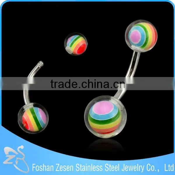 BR01894 Factory Wholesale OEM Nickel Free Resin Ball Custom Belly Button Rings photo-2
