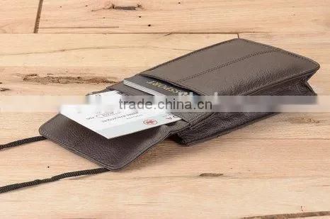 Handmade Genuine Leather Hanging Travel Document Organizer Passport Neck Pouch Quality Choice photo-2