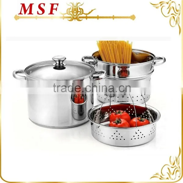 MSF-L3918 American 24cm or 20cm Stainless Steel Steamer Pots 4pcs Food Steamer Set photo-3