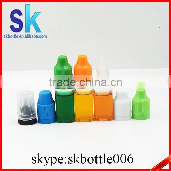10ml Square Clear PET Plastic Bottle Child Tamperproof Cap With Press in Tip photo-3