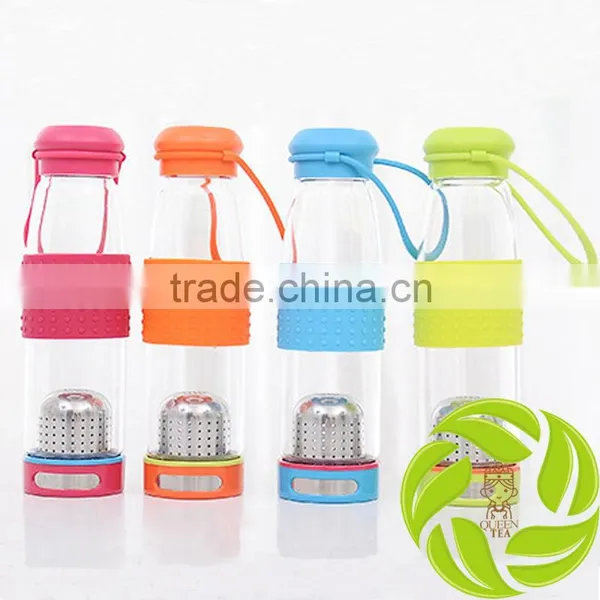Hot Selling 500ml Glass Bottle Heat Resistand 16.89oz Tea Bottle Wholesale Chinese Tea Bottle Glass Infuser Water Bottle