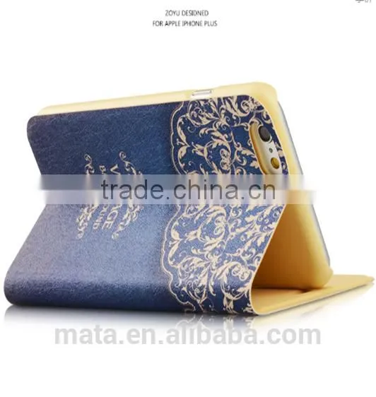 Glod Foil Painting Ultra Thin Breathable Leather Case For Iphone 6 photo-5
