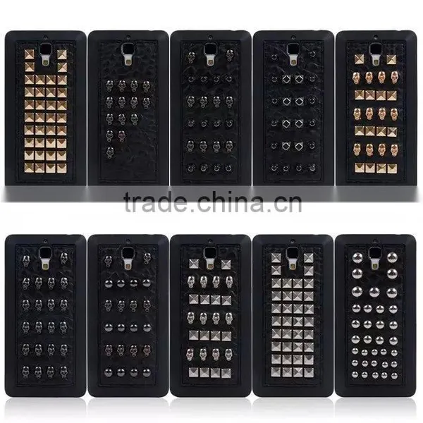 Silver Punk Pyramid Studded Style Studs Rivet Hard Back Case for MI 4 photo-5