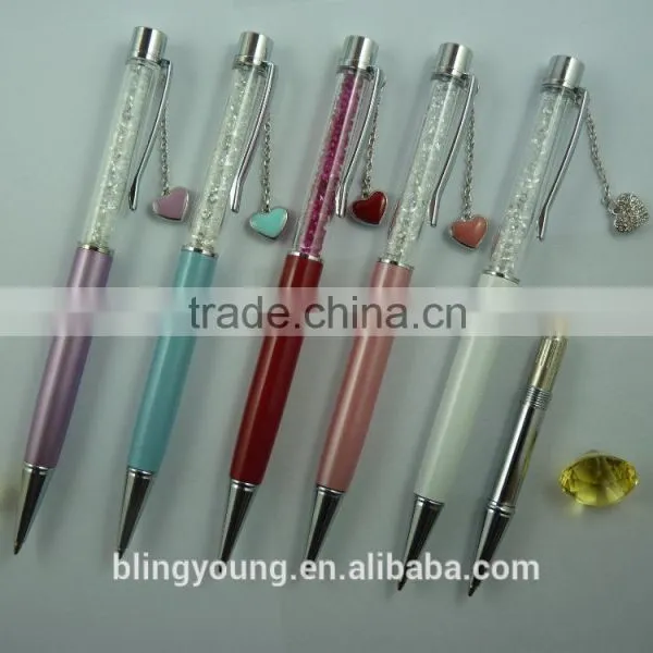 New Design Customized Logo Crystal Filled Pens With Pendant photo-3