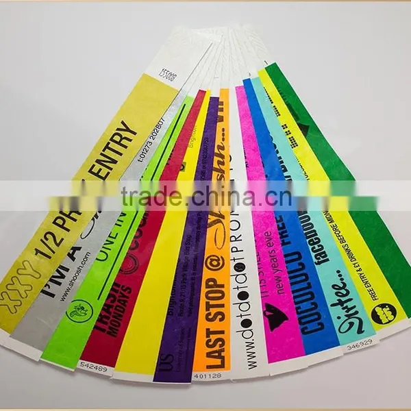 2015 Customized Barcode Printing Tyvek Paper Wristbands photo-2