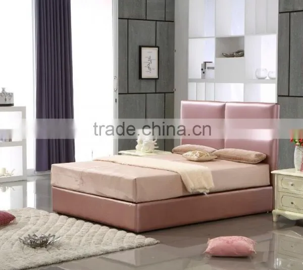 Contemporary Leather Bed High Headboard Design DH216B photo-3