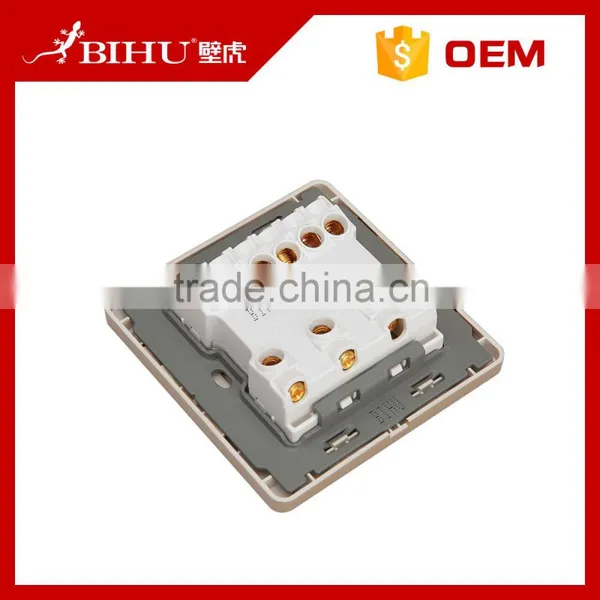 China Famous Brand BIHU Golden PC Led Light 3 Gang 2 Way Z-wave Wall Switch photo-6