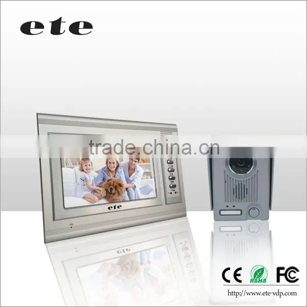 7" hand free touch button panel monitor aluminum video door phone with waterproof door carema
