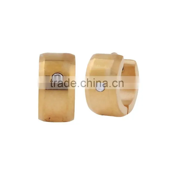 Shiny Fashion Hot Selling Women's Gold Stainless Steel Huggie Hoop Stud Earring photo-4
