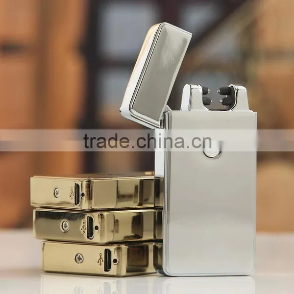 Black Usb Rechargeable Dual Arc Ligter Electric Cigarette Lighter Flameless Big Save photo-2