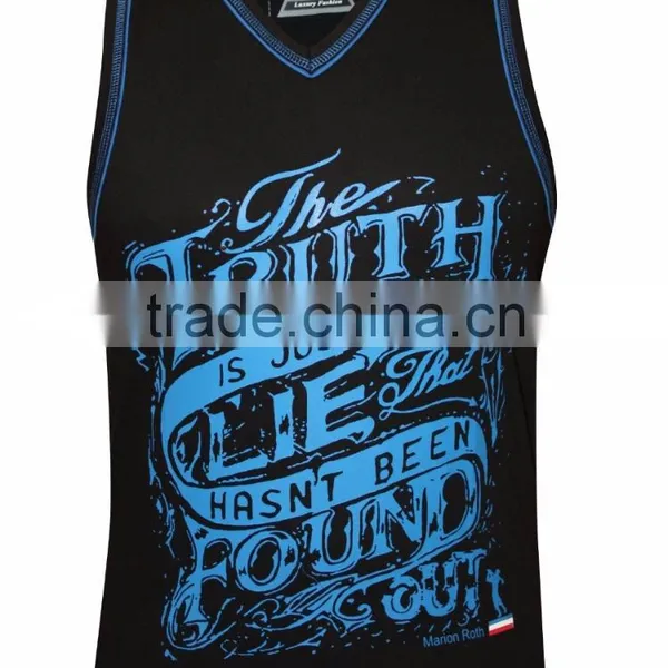 Graphic Printed Sleeve Less V-Neck Tank Top