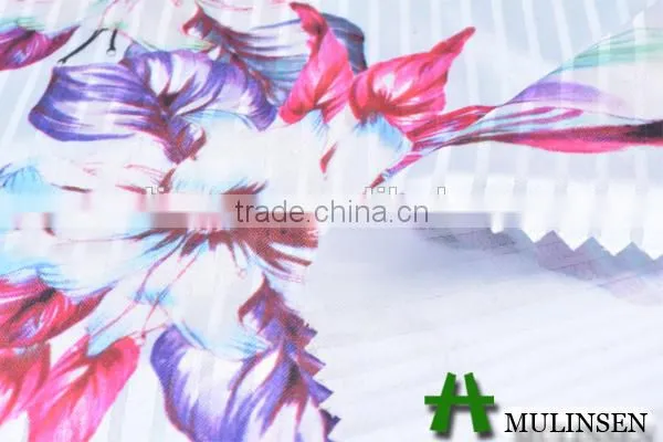 Shaoxing Mulinsen Woven New Design Print Stretch Satin Jacquard Fabric photo-5