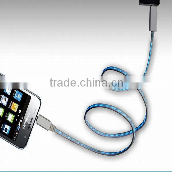 2014 New Technology Micro USB Glow Charger Cable