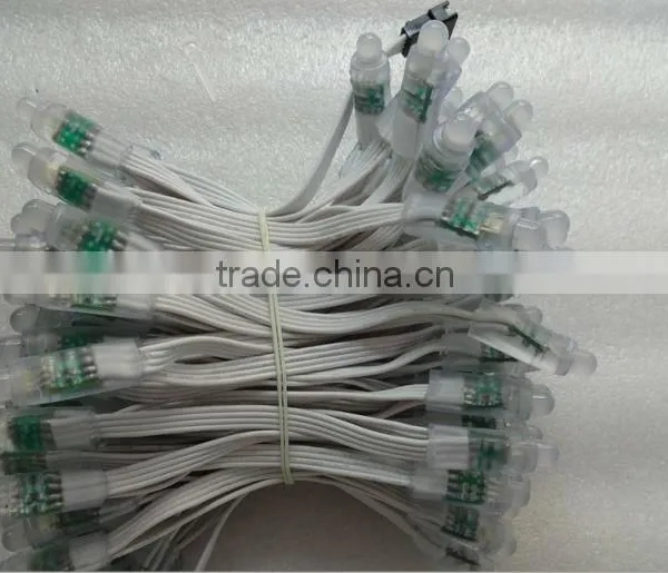 WHITE Wire IP68 DC12V Input 12mm Through-hole LED RGB Dump Node;100pcs a String photo-2