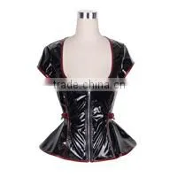 Punk Rock and Roll Women Jacket Pu 100% Short Sleeve Jackets 2016 Spring New Jacket CT01801