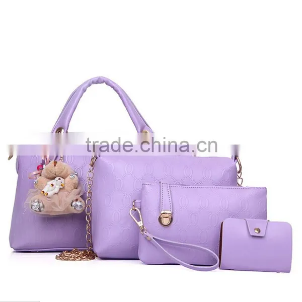 4 Pc/Set Women Bag High Quality Composite Bag Embossing Brand Pu Leather Handbag Women Messenger Bags Clutch Shoulder Card Bags photo-6