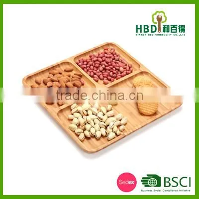 Best Selling Bamboo Food Storage Tray 3 Compartment Food Tray photo-3