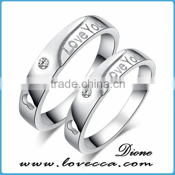 Fashion Design Couple Engagement Ring 925 Silver Diamond Ring photo-2
