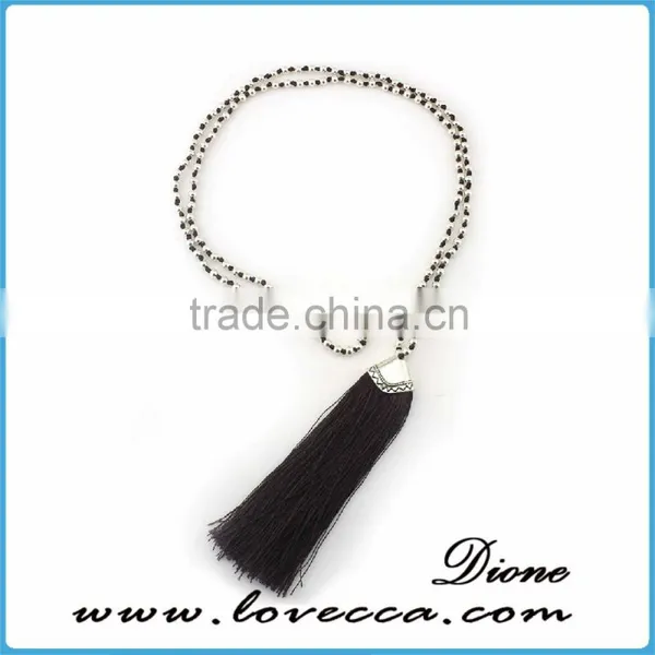 Colorful Natural Imperial Charms Tassel Lariat Necklace Wooden Beads photo-5