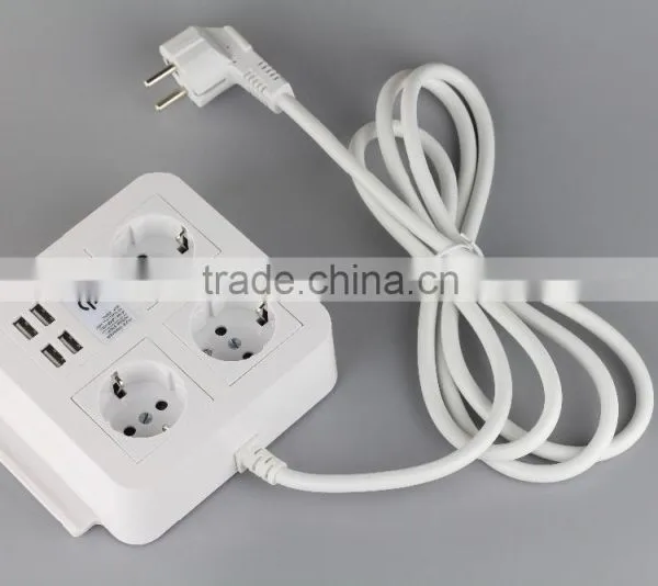 Safe to Use CE ROHS Approved 4 Usb Euro Charging Wall Sockets With Phone Holder photo-2