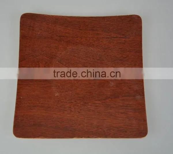 Bauble Red Brown Color China Square Shape Elegance Tea Pastries Gift Square Wooden Dinner Plate