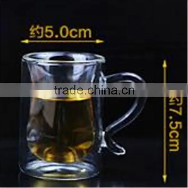FDA Standard, Borosilicate Material Cups & Saucers Drinkware Type Double Wall Glass Coffee Cup Set With Creative Handle photo-4