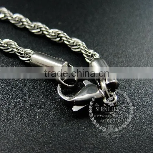 20inch 3mm 316L Stainless Steel Rhodium Color Necklace Chain DIY Jewelry Supplies 1322038 photo-2