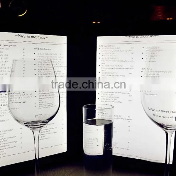 Leather Cover Led Lighting Restaurant Bar Used Acrylic Restaurant Menu Rack photo-2