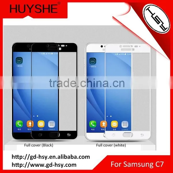 HUYSHE Anti-explosion Tempered 2.5D Full Cover Glass 0.3mm Screen Protector for Samsung Galaxy C7 photo-4