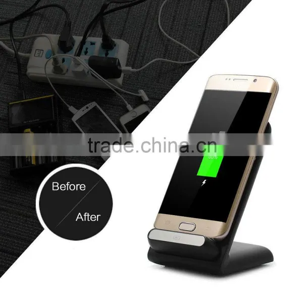High Efficiency Triple Coils Desktop Wireless Charging Stand For All Qi-Compatible Phones photo-6