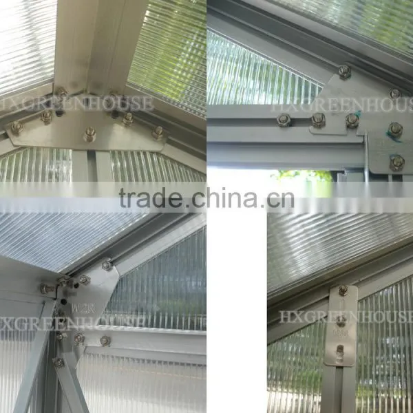 Latest 6mm Polycarbonate Sheet Aluminium Greenhouse HX66125-5 photo-2