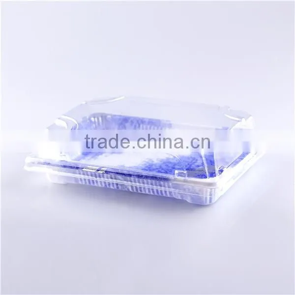 Blue Square Compartment Plastic Food Serving Trays Trays Disposable for Restaurants photo-3