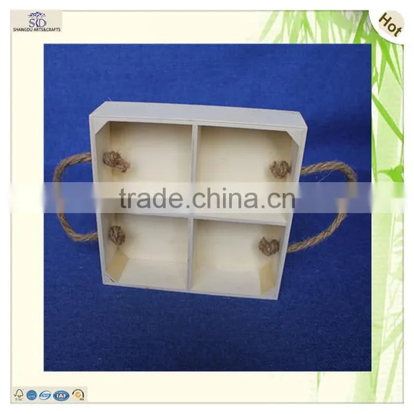 Hotel Restaurant Unfinished Mini Euro Square Wooden Pallet Tray photo-4