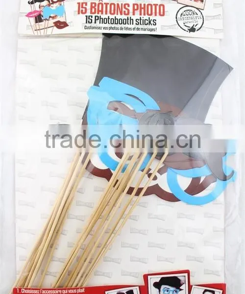 15 Pcs Party Photobooth Props DIY Paper Photo Booth Props With Sticks photo-2