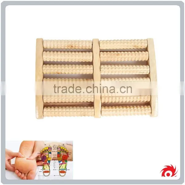 Wholesale 6 Rows Body Relax Massager Tool Foot Massage Wooden Roller