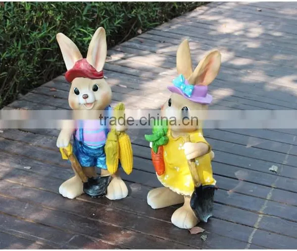 Animal Garden Sculptures Lawn Decoration Lovely Rabbit Statue photo-4