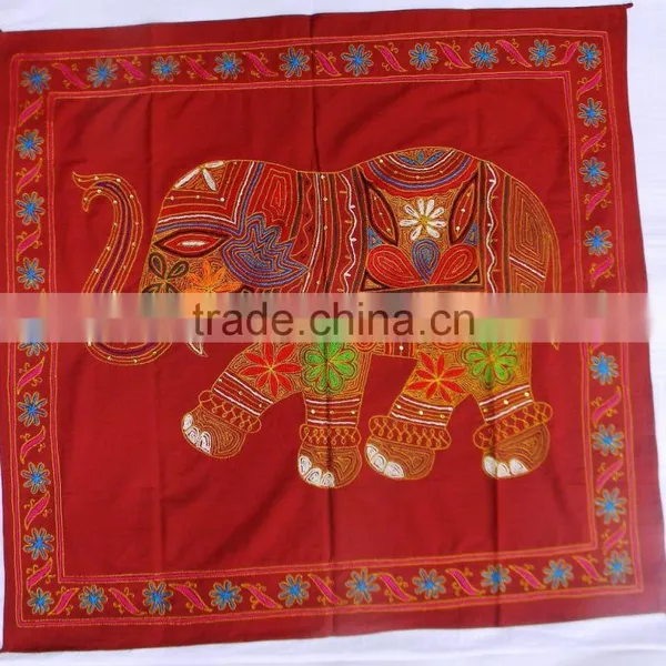 Traditionally Designed Sequins Work Embroidery Work Patchwork Indian Cotton Wall Hanging Elephant photo-3