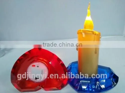 LED Lighted Acrylic Heart Shape Base Colorful Candles Decoraitons photo-3