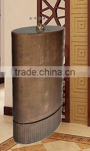 Small Ball Shape Fiber Glass Water Fountain With Rattan Base photo-3