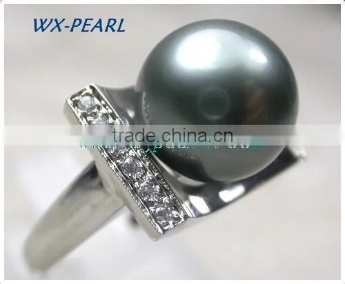 Diamond Setting Peacock Green Seawater Ring photo-2