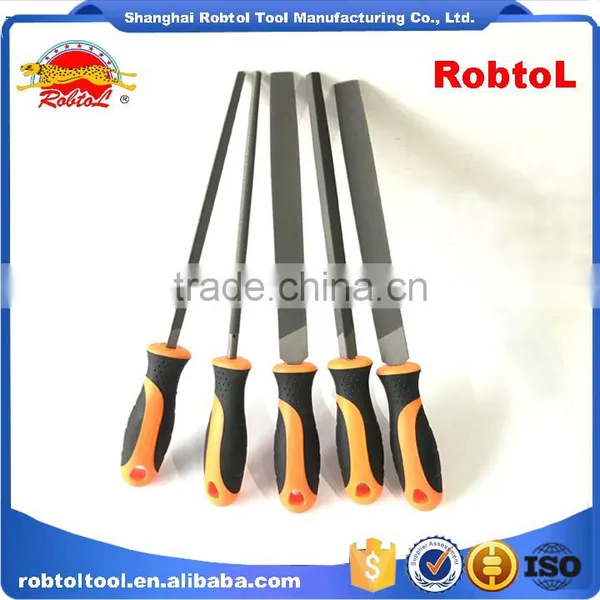 8" 5 Pcs Steel File Rasp Set Bastard Cut Flat Half Round Curved Square Triangle Semicircle photo-5