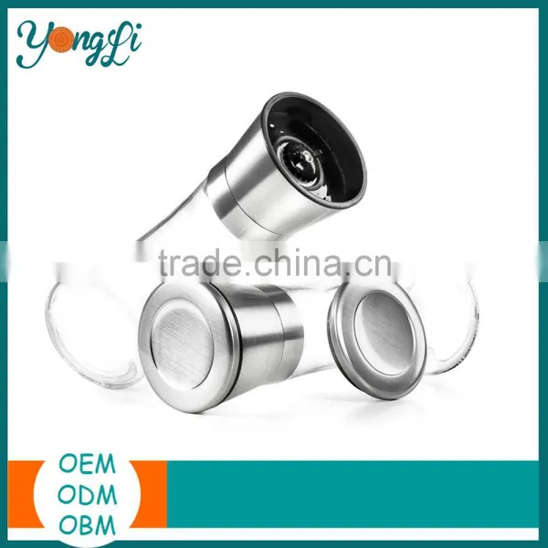 Hand-Operated Ceramic Grinder With Clear Glass Body Stainless Steel Pepper Grinder photo-2